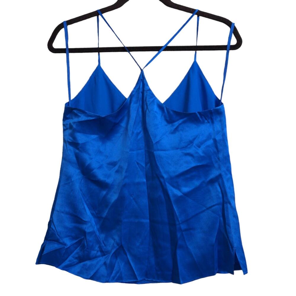 L'Agence Womens Kylee Camisole Cami Tank Top Blue Silk Charmeuse V Neck XS New - Picture 3 of 7